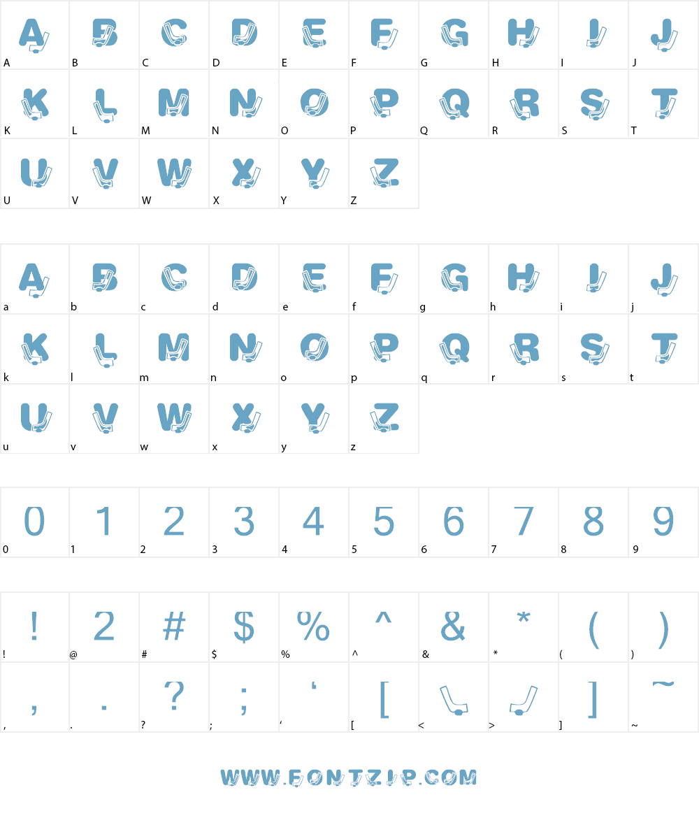 KR Hockey Fun Font Character